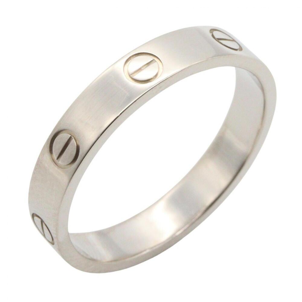 Cartier Mini Love Ring, 18K White Gold (18KWG), Silver Tone, B4085100 (Men's/...